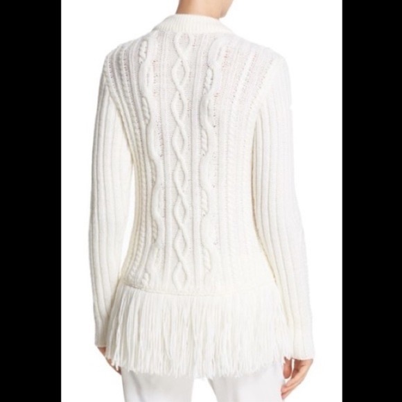Tory Burch 'Valero' Fringe Hem Cable Knit Sweater - Picture 3 of 8